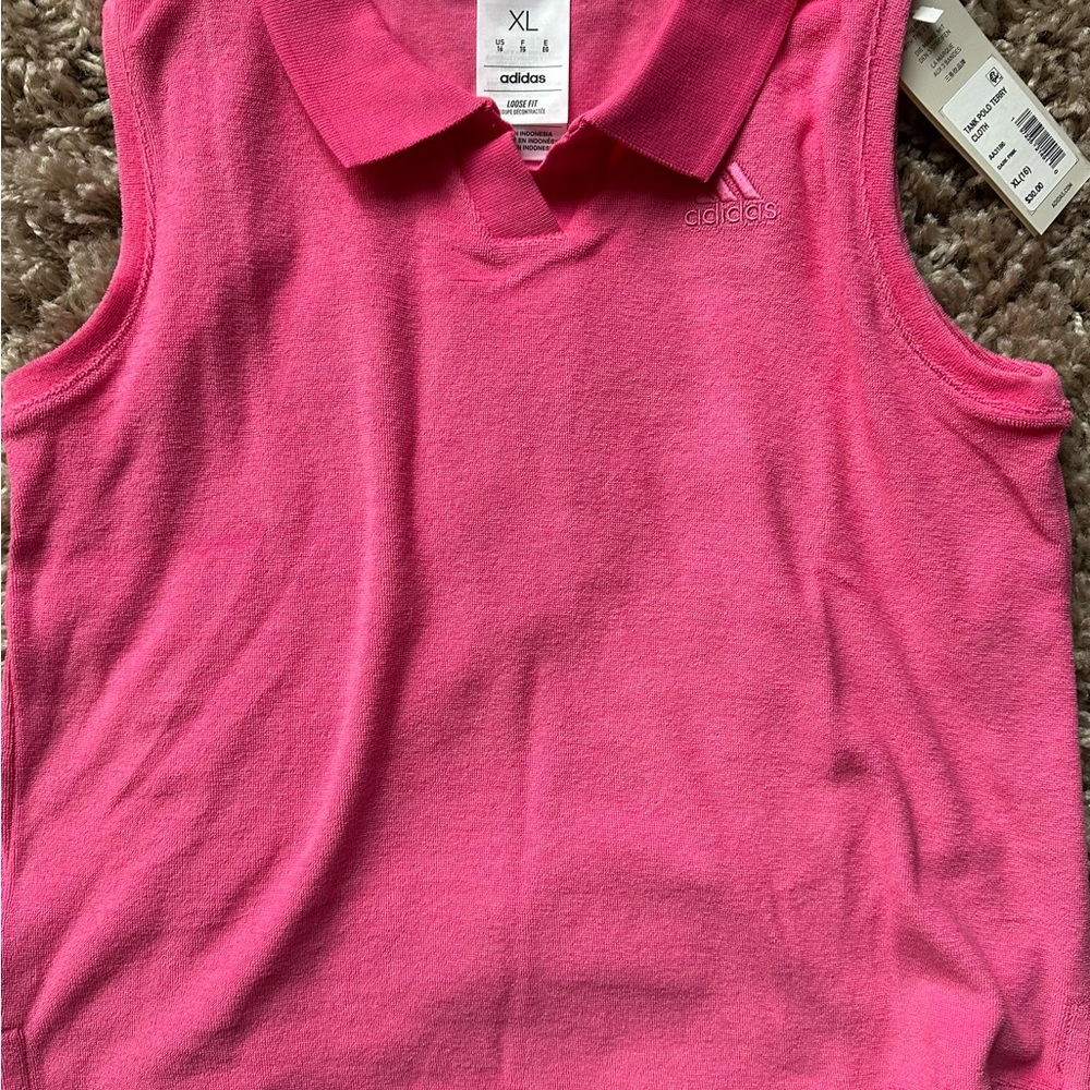 adidas Kids Pink Tank Top-Kids XL (16)